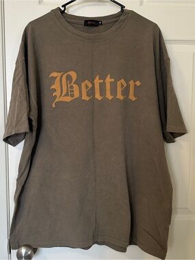 Better Brand Graphic T-Shirt Men’s XL 100% Cotton Brown Oversized Streetwear
